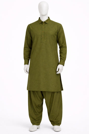 Olive Green Shalwar Kameez AK-113