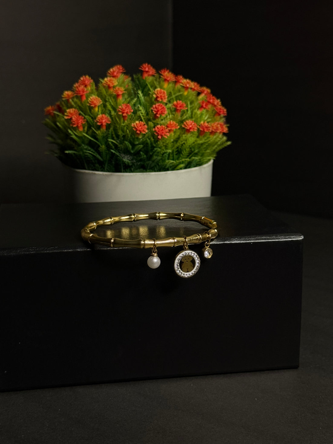 Stainless Steel Bamboo-Style Bracelet