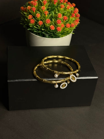 Stainless Steel Bamboo-Style Bracelet