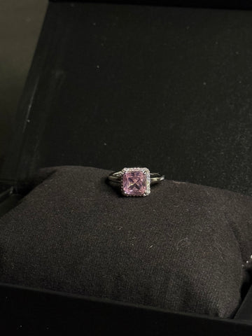 Cubic Zirconia Sterling Silver Ring Adjustable