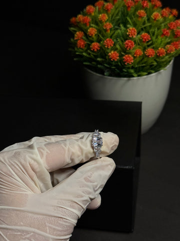 Three-Stone Graduated Baguette-Cut Ring Adjustable