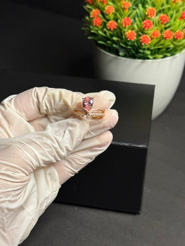 Pear-Cut  Gemstone Ring Adjustable