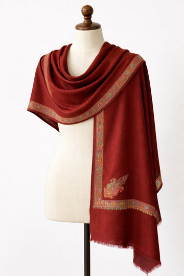 Red Pashmina Wool Mini Shawl
