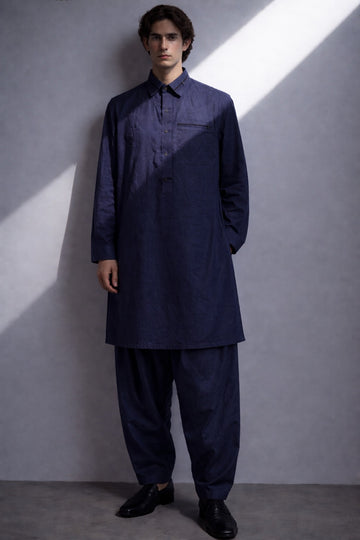 Charcoal Blue Shalwar kameez AK-137