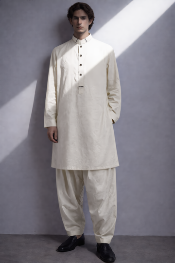 Light Beige Shalwar Kameez AK-136